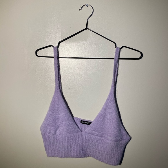 FUZZY Purple Bra Crop Top from Shein - Picture 1 of 3